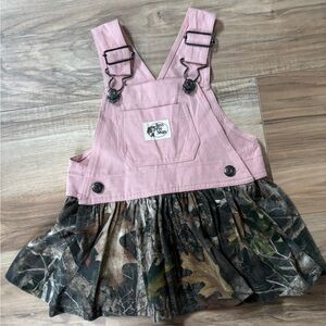 Bass Pro Shops Pink Camo Overall Dress with Front Pocket